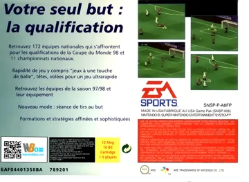 FIFA - Road to World Cup 98 (Europe) (En,Fr,De,Es,It,Sv) box cover back